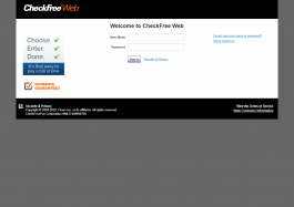 CheckFree Web login screen