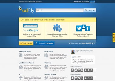 AdFly - The URL shortener service that pays you! Earn money for every visitor to your links