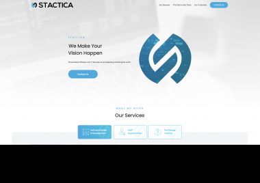 Screenshot of Stactica Software homepage