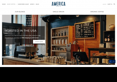 America Coffee Co homepage screenshot
