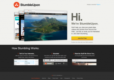 Explore more. Web pages, photos, and videos - StumbleUpon.com