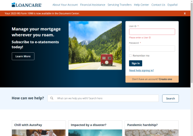 myloancare.com homepage screenshot