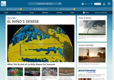 weather.com homepage screenshot