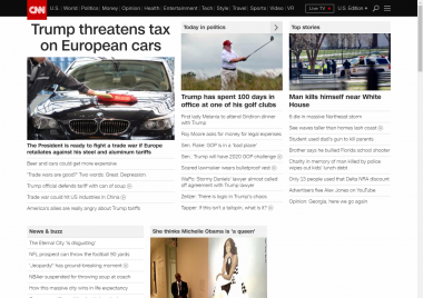 CNN.com homepage screenshot