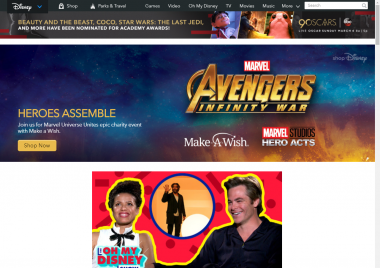 Disney.com homepage screenshot