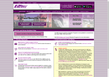 E-ZPass New York website screenshot