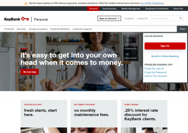 key.com homepage screenshot