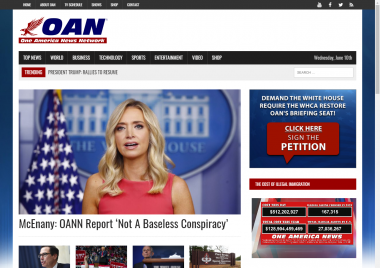 One America News Network homepage screenshot