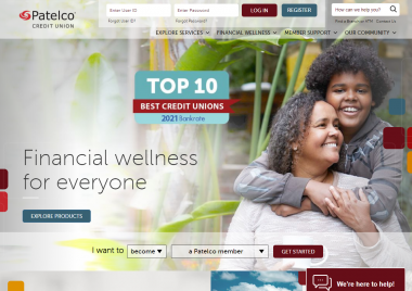 Patelco website homepage screenshot