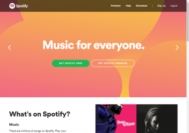 Spotify.com screenshot