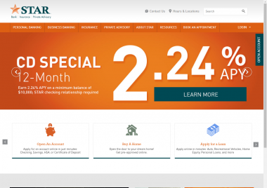 STAR bank website homepage screenshot