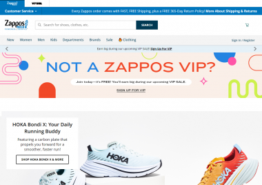 Zappos.com homepage screenshot
