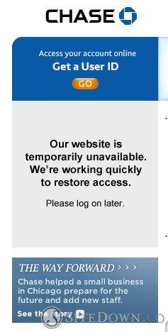 Chase site unavailable
