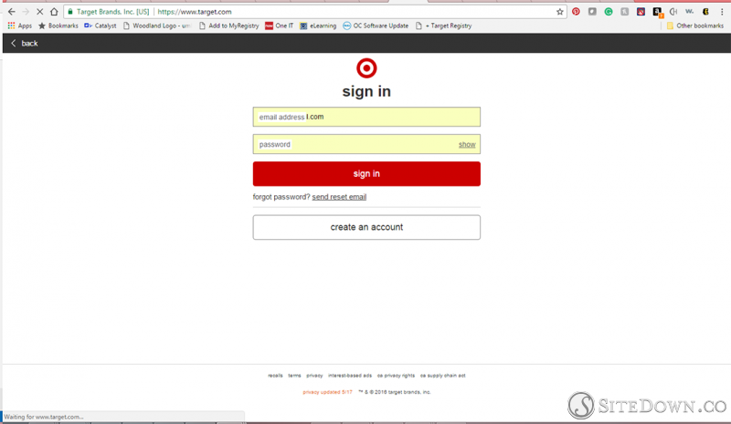 Cannot log into my account | Target Site Down Report