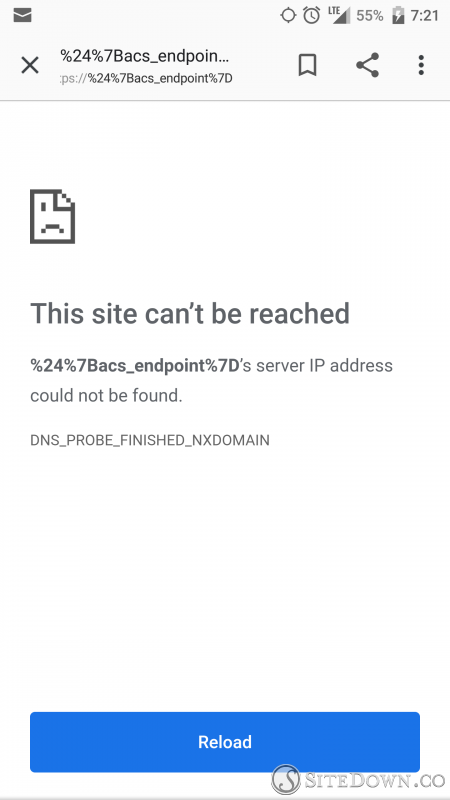 Site can't be reached