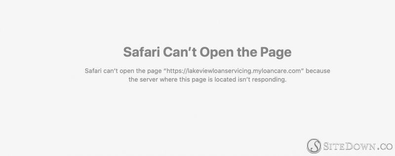 Screenshot of Myloancare.com server unavailable