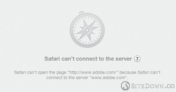 Failed to open page - Safari can't connect to the server www.adobe.com