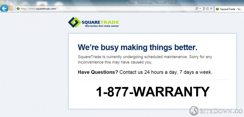 Square Trade Outage at 6PM on 9/26/2012