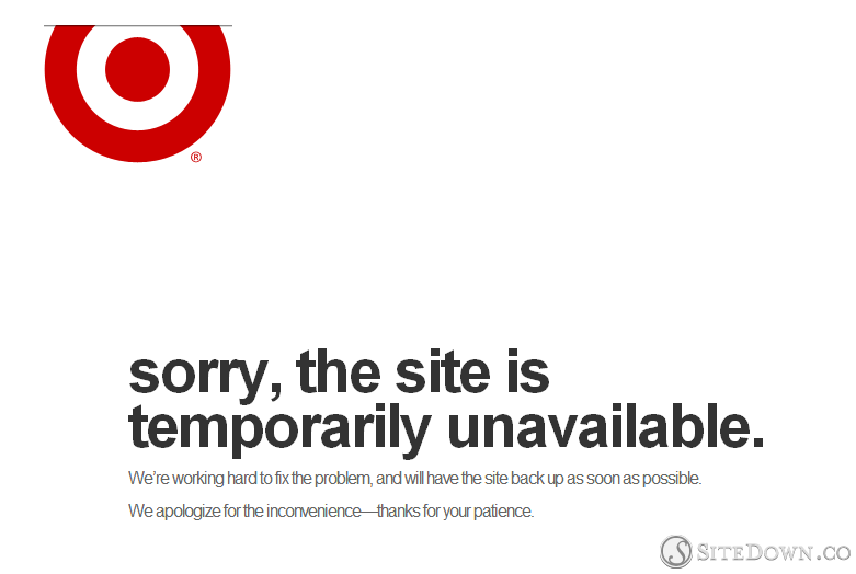 Target - Sorry the site is temporarily unavailable