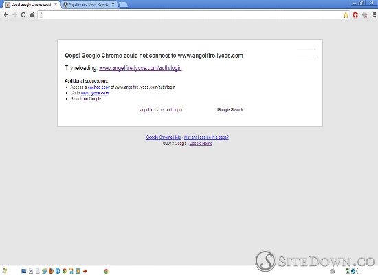 Oops! Google Chrome could not connect to www.angelfire.lycos.com