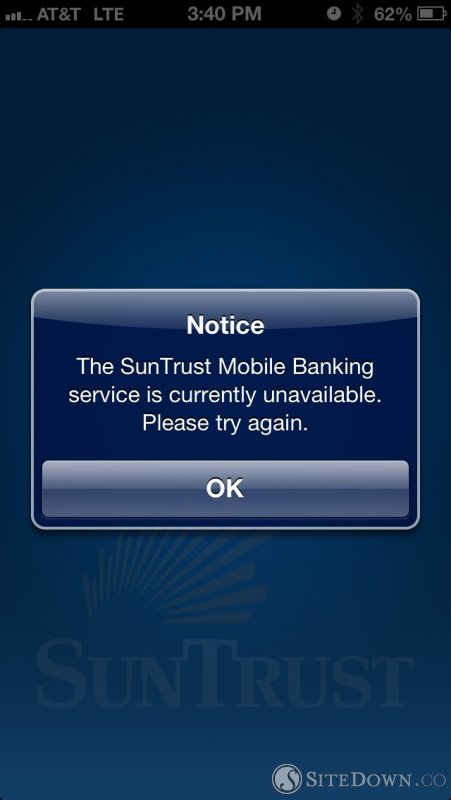 Mobile banking unavailable