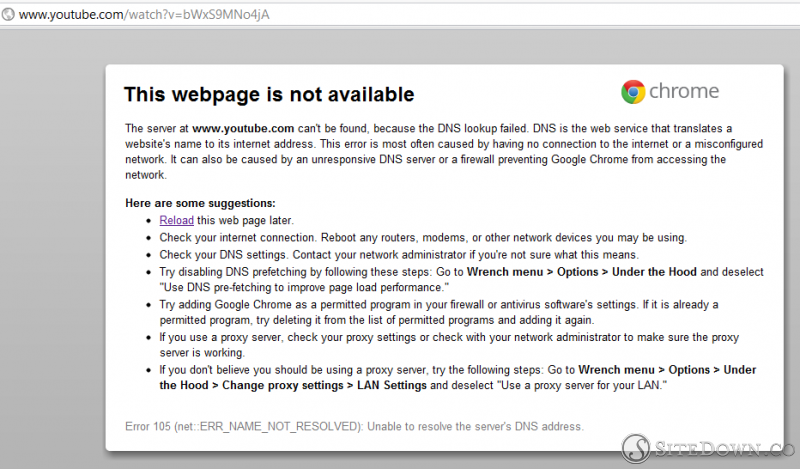 This webpage is not available - dns error - screenshot